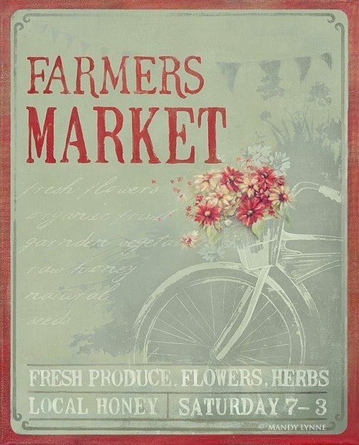 Farmers Market Bike 11x14 art print