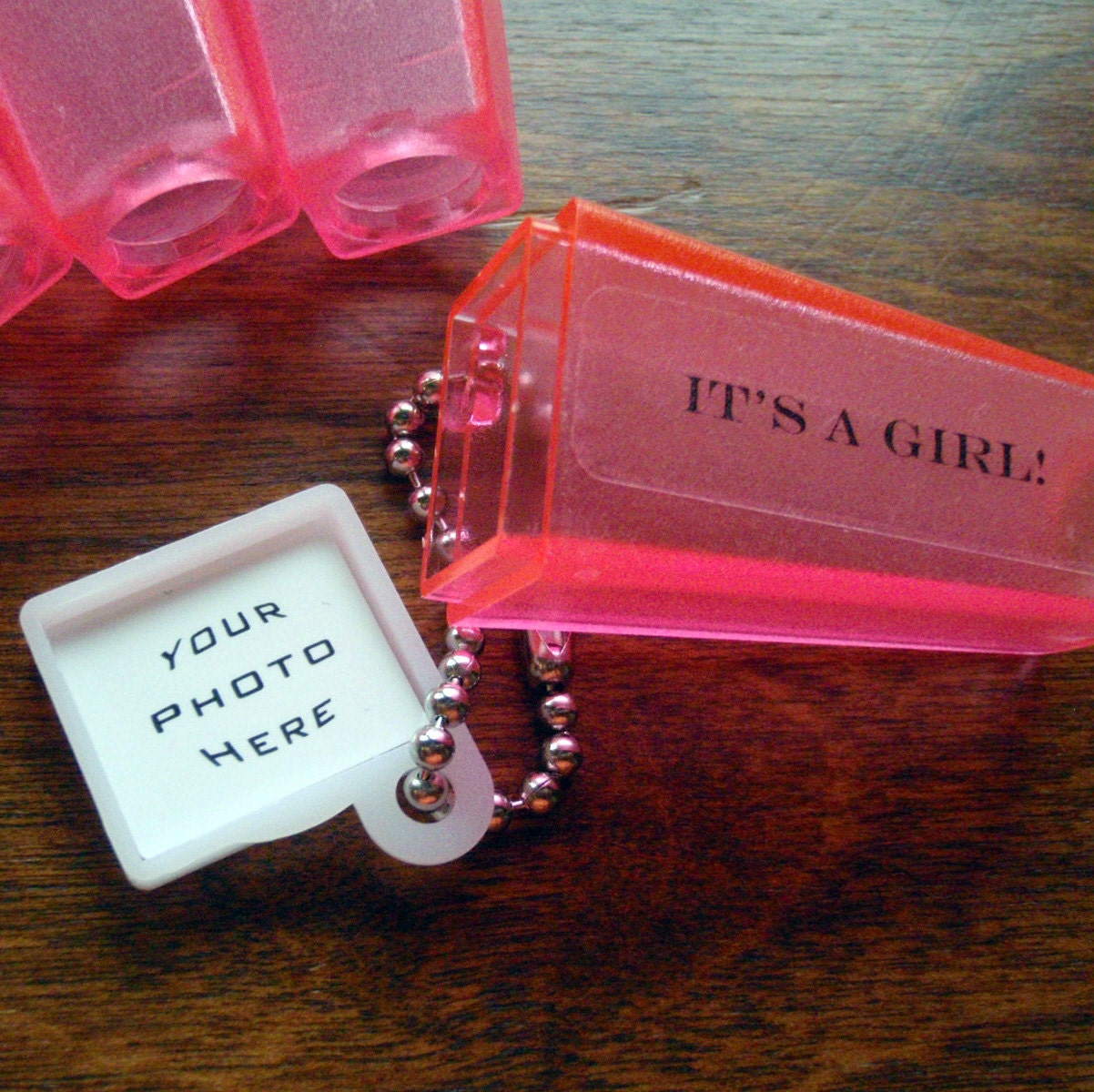 Unique Baby Announcement. Your Photo & Words. Viewfinder Keychain