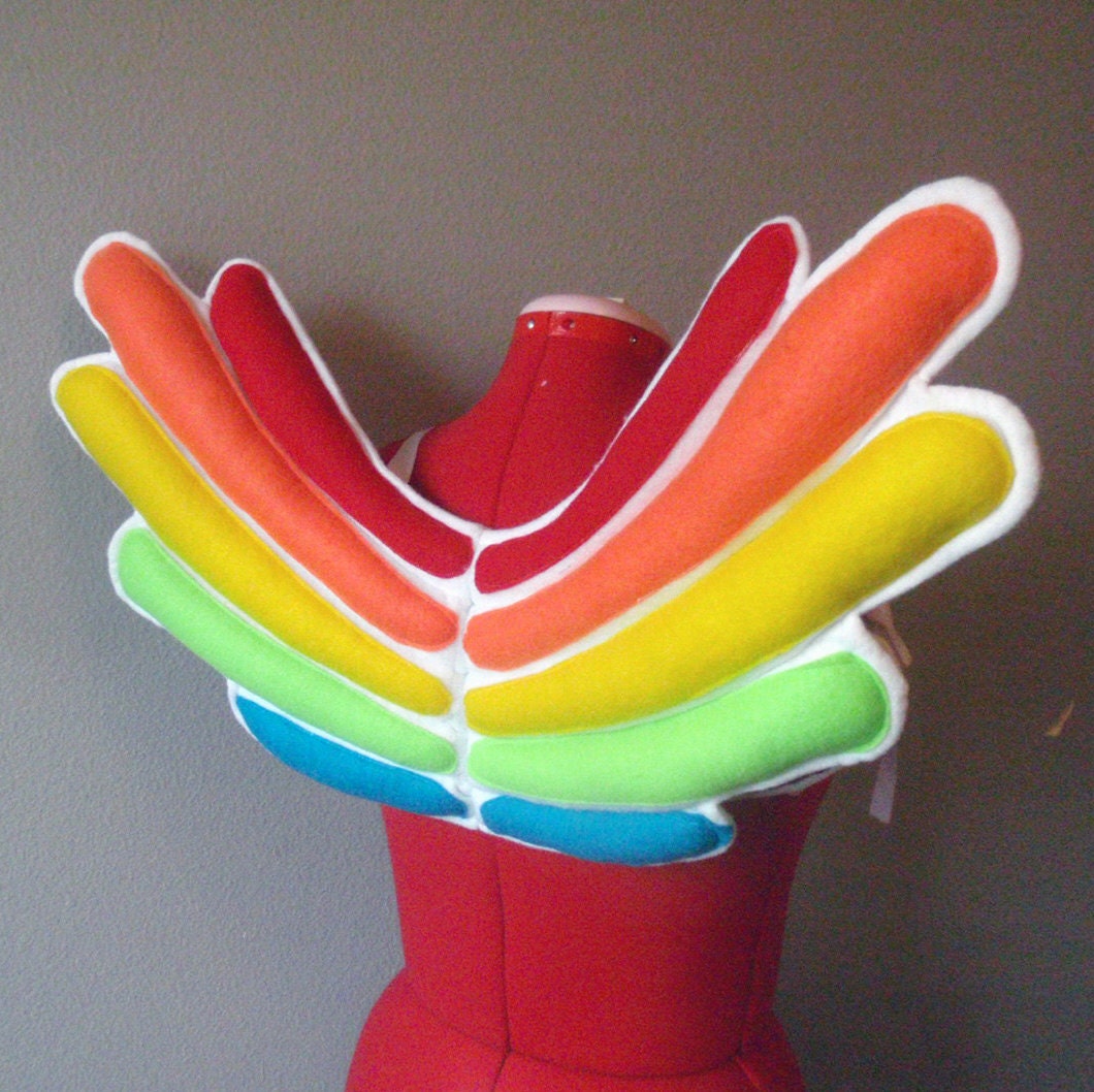 Rainbow Pegasus Wings. Felt, No Wire. Rainbow Dash. Original design.