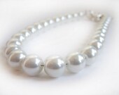 White Pearl Dog Collar - Wedding Dog Collar - Pet Wedding Pearl Necklace