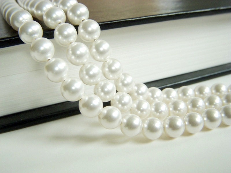 Bridal Pearl Bracelet Multi Strand Swarovski Pearl Triple Strand Cuff Bracelet