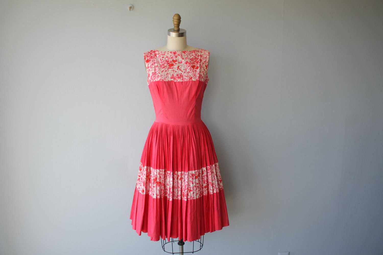 1950s vintage Suzy Perette geranium red party dress