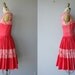 1950s vintage Suzy Perette geranium red party dress