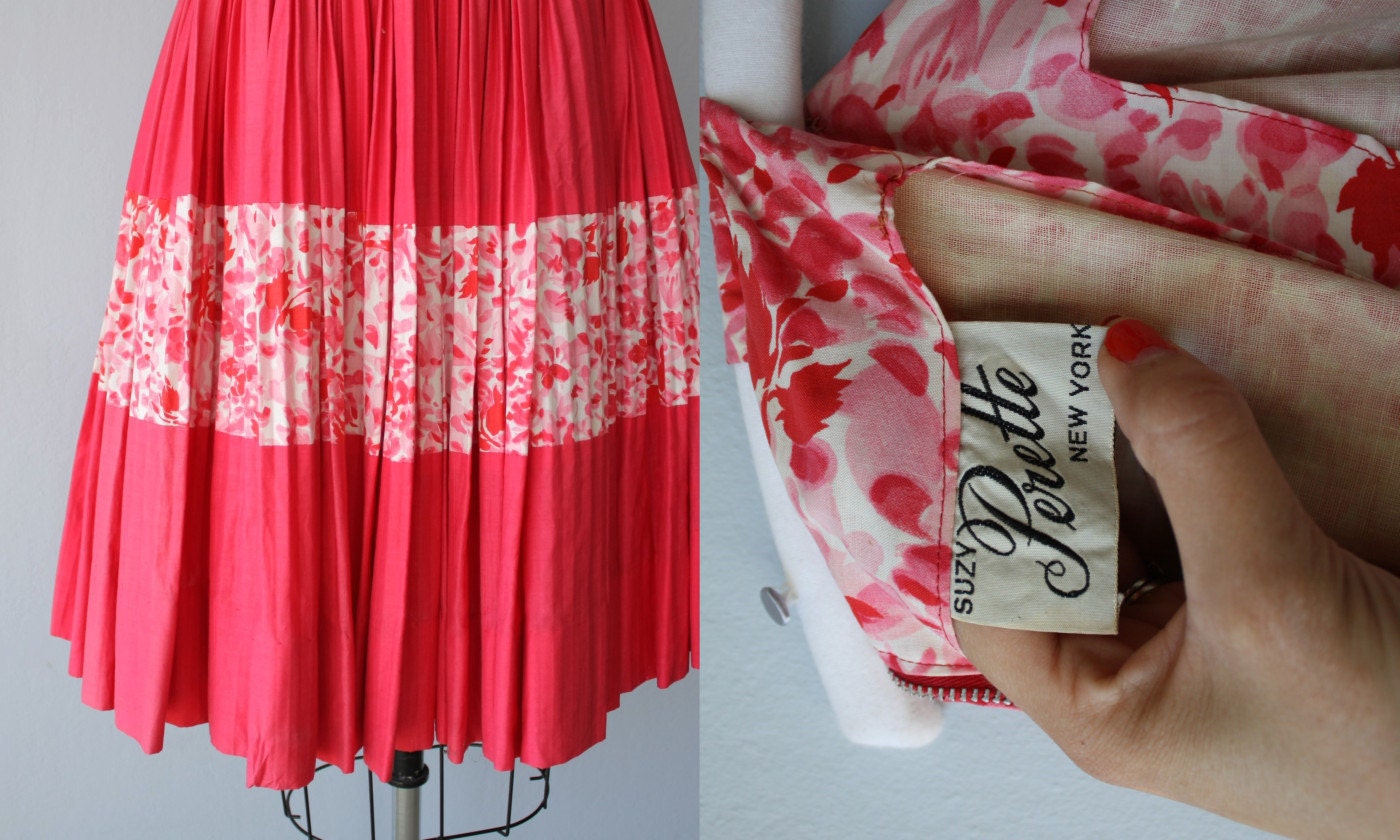 1950s vintage Suzy Perette geranium red party dress