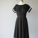 1950s dress / 50s sailor dress / nautical day dress / sailor tie dress / black day dress - size medium