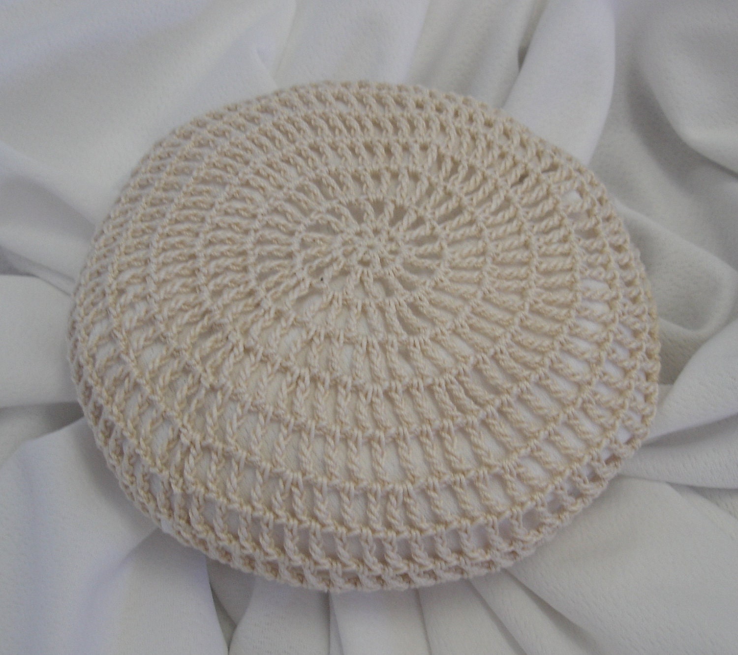 ... Large Crocheted Natural Hair Net / Bun Cover Amish Mennonite on Etsy
