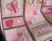 Pink Baby Quilt Butterflies Ladybugs Flowers