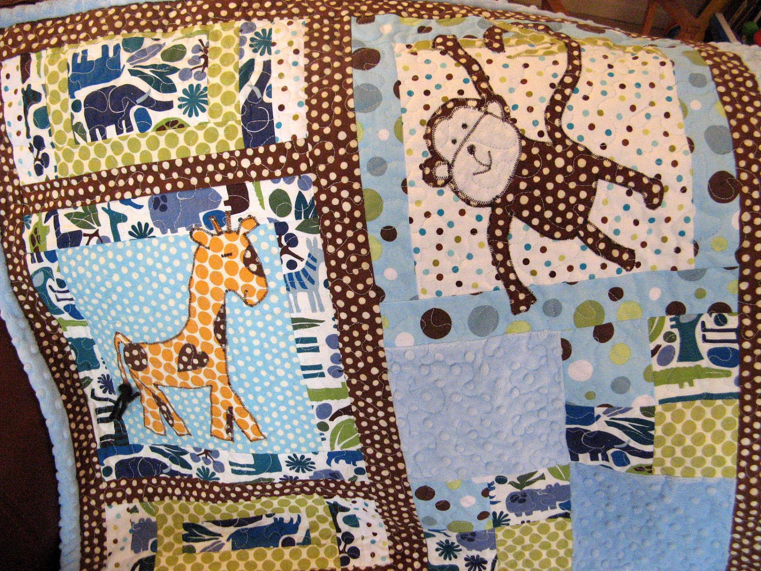Baby Quilt Safari Animals Custom 36x36