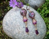 Purple Flower Fairy Earrings
