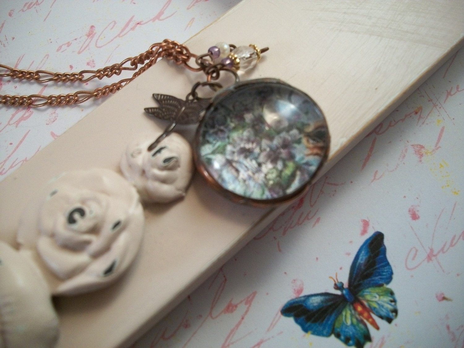 Forget Me Nots Picture Pendant