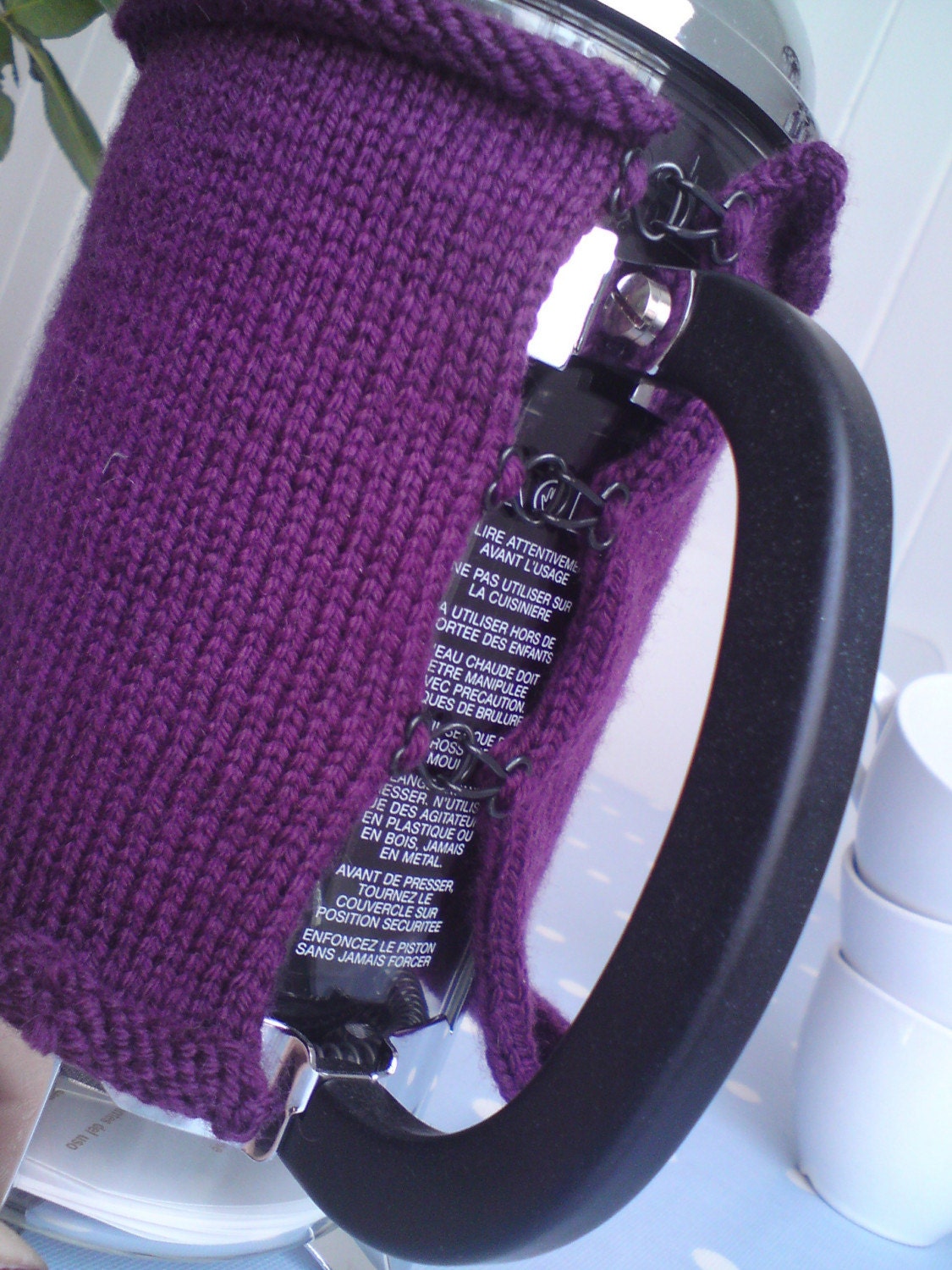 Cafetiere Cozy - French Press Cozy - Housewarming Gift - Purple, Nerd, Geekery, Geek Chic