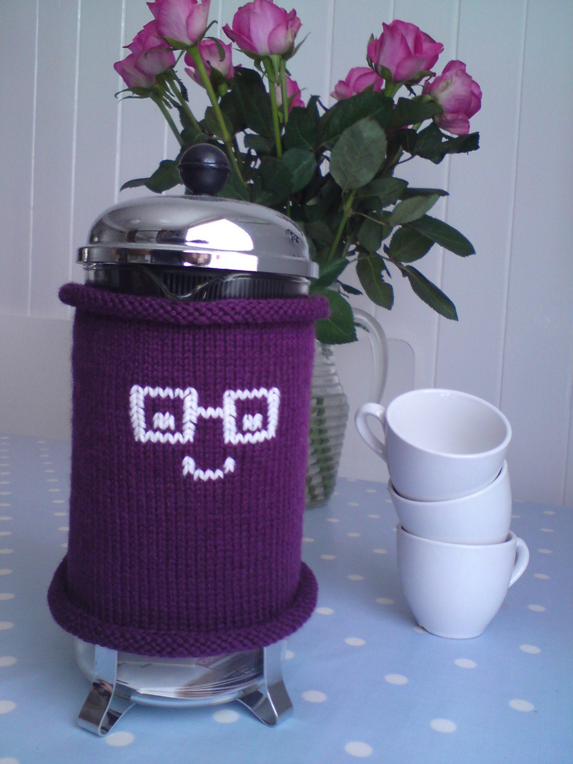 Cafetiere Cozy - French Press Cozy - Housewarming Gift - Purple, Nerd, Geekery, Geek Chic