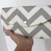 Grey Chevron - With Yellow Lining - Full Size Clutch