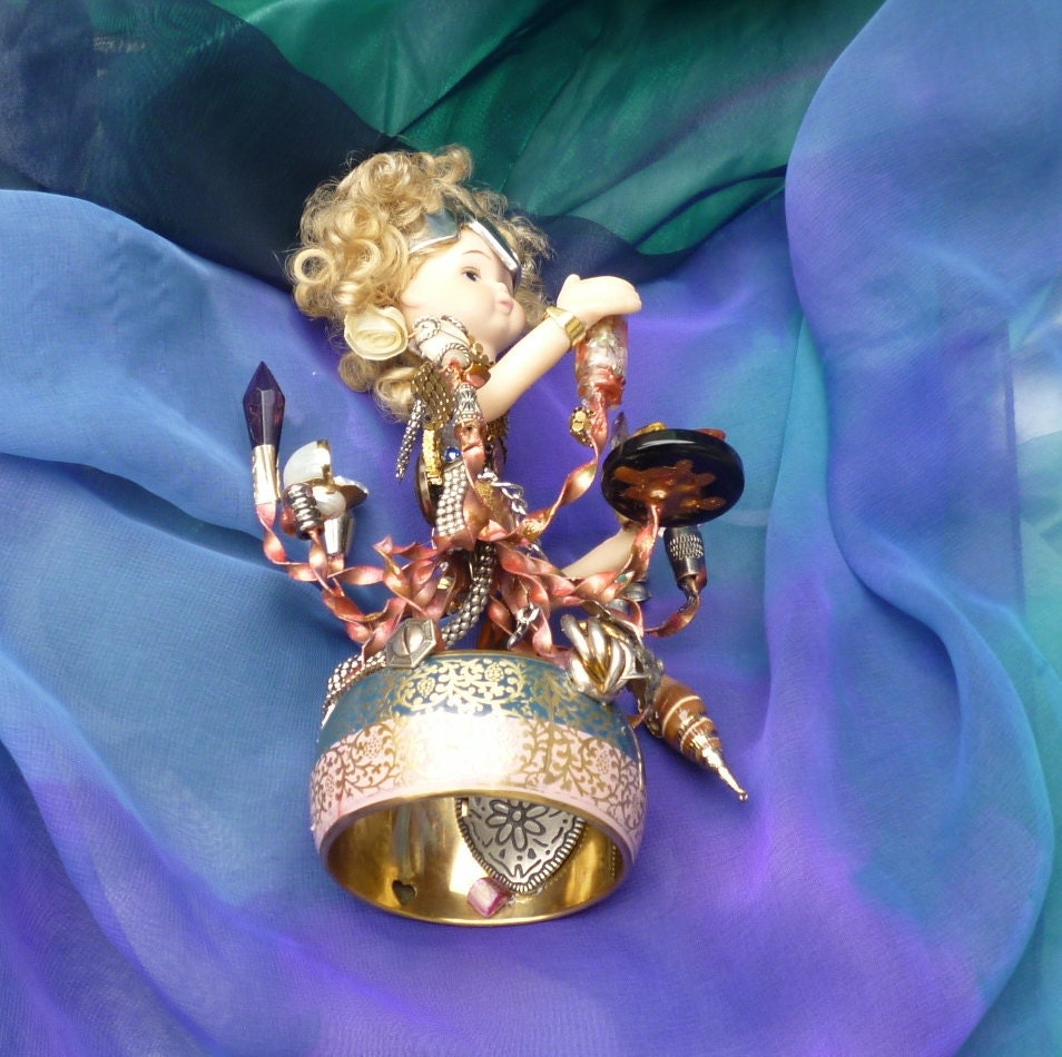 Mystical Magical Amethyst Lady Altar Art Piece Doll by mystic2awesome