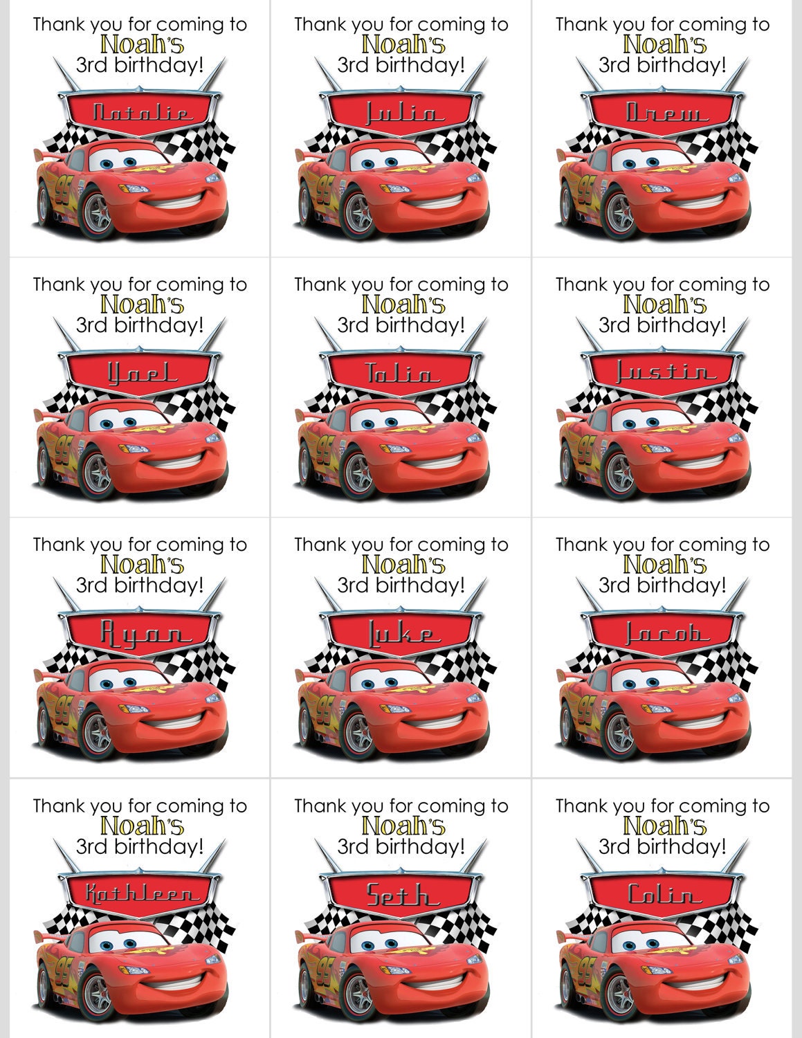 Cars Themed Invitation