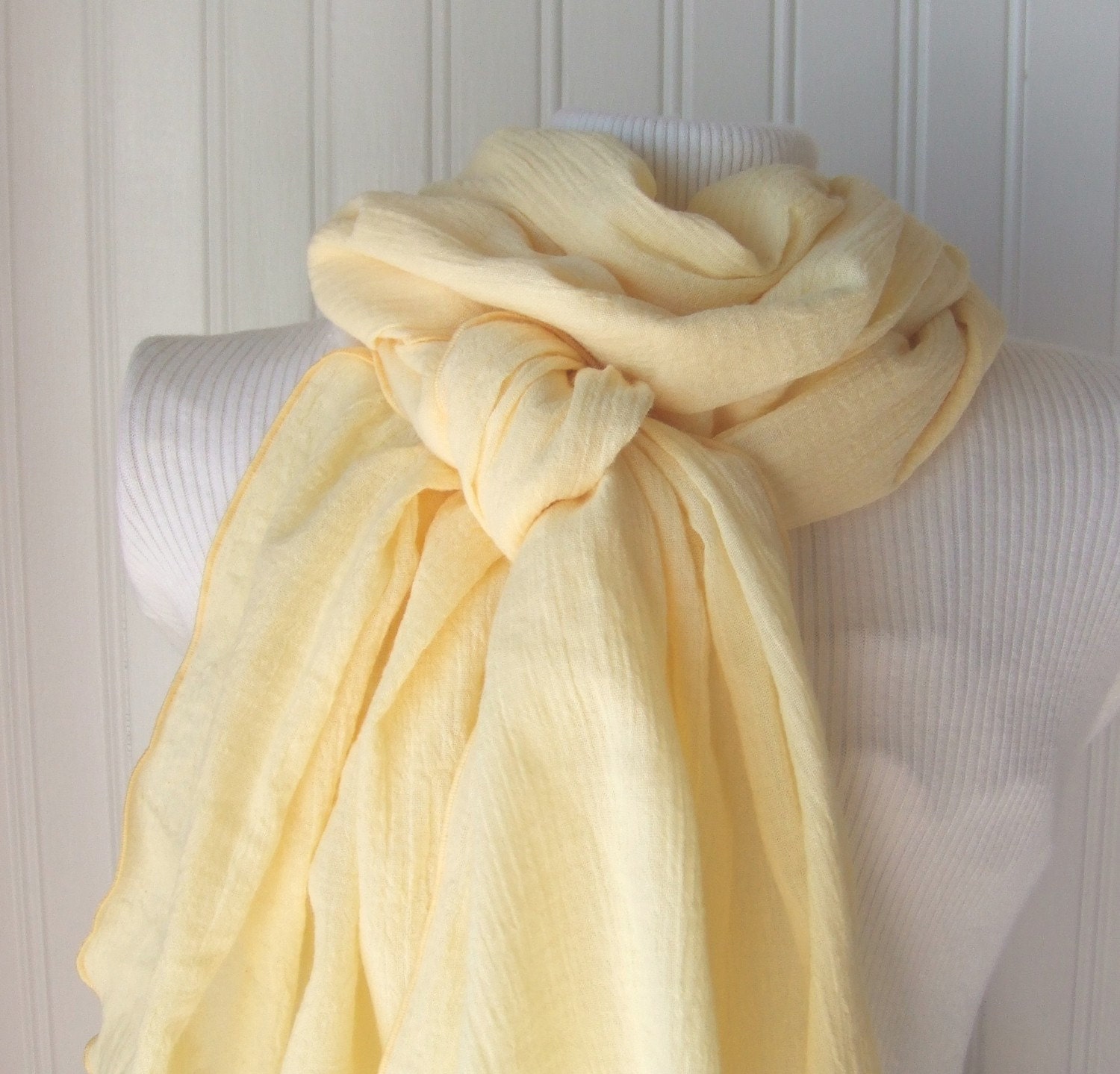 Lemon Cream.....Cotton Gauze Scarf.....New Spring Fashion