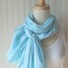Cotton Gauze Scarf Beach Glass Blue Extra Long Summer Fashion