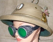 Steampunk goggles Top Hat Helmet watch parts glasses Directly from the year 2053--- Victorian sci fi look