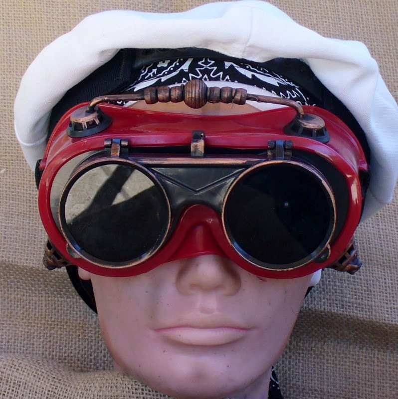 Steampunk Goggles Glasses  lenses loops cyber---RARE-----Time Travel Crazy Scientist's Oculo-Vision Tool