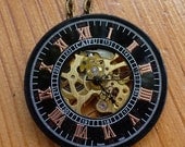 Steampunk Fantasy Victorian  pocket WATCH dial necklace pendant locket clock gears