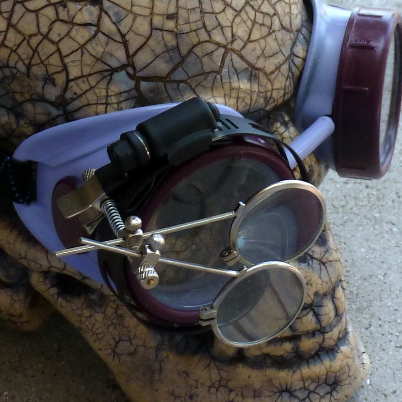 Steampunk  goggles glasses Time Travel Crazy Scientist's Oculo-Vision Tool welding cyber punk biker gothic rave