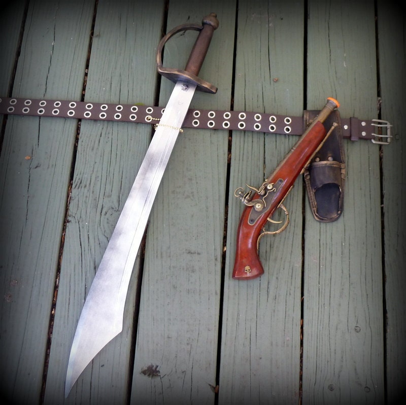 Steampunk  Gun Holster BELT  KNIFE sword Apocalyptic Pirate flintlock gothic pirate -LIMITED