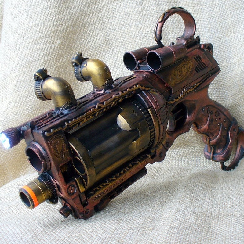 Steampunk Gun Nerf Maverick N-Strike Victorian Gothic