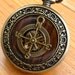 Steampunk Victorian Compass pocket watch nautical pirate pendant charm necklace locket