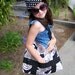 Black White Grey Hibiscus Print Purse/Bag. On Sale for 29.00