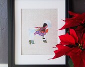 SALE Little Red Riding Hood- Mini Poodle Dog Vintage Silhouette