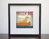 Yellow Dog Canoe Company Custom Framed Giclee Print 13x13 Wood Frame Yellow Lab