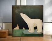 POLAR BEAR Constellations  - Stretched Canvas Wall Art 12x12x1.5 inch by Ryan Fowler Native Vermont