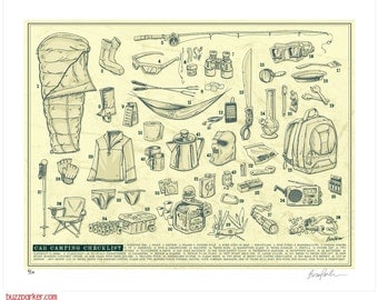 Car Camping Checklist, Collections Series Limited Edition Art Print