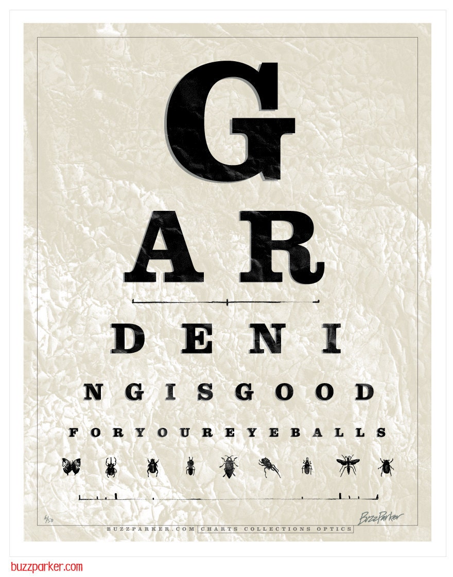 Gardening Eye Chart, Collections Series Limited Edition Art Print