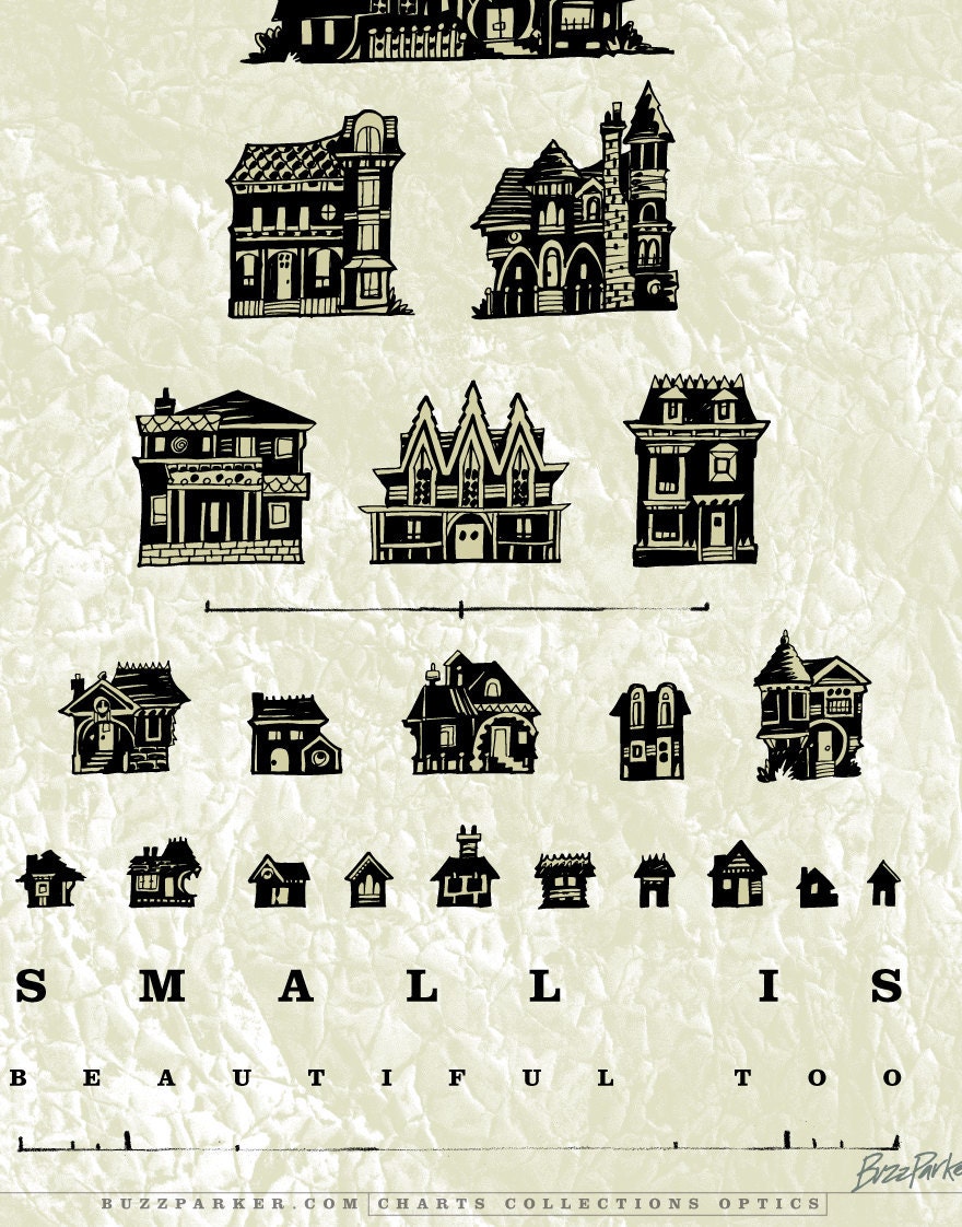 Small Houses Eye Chart, Collections Series Limited Edition Art Print