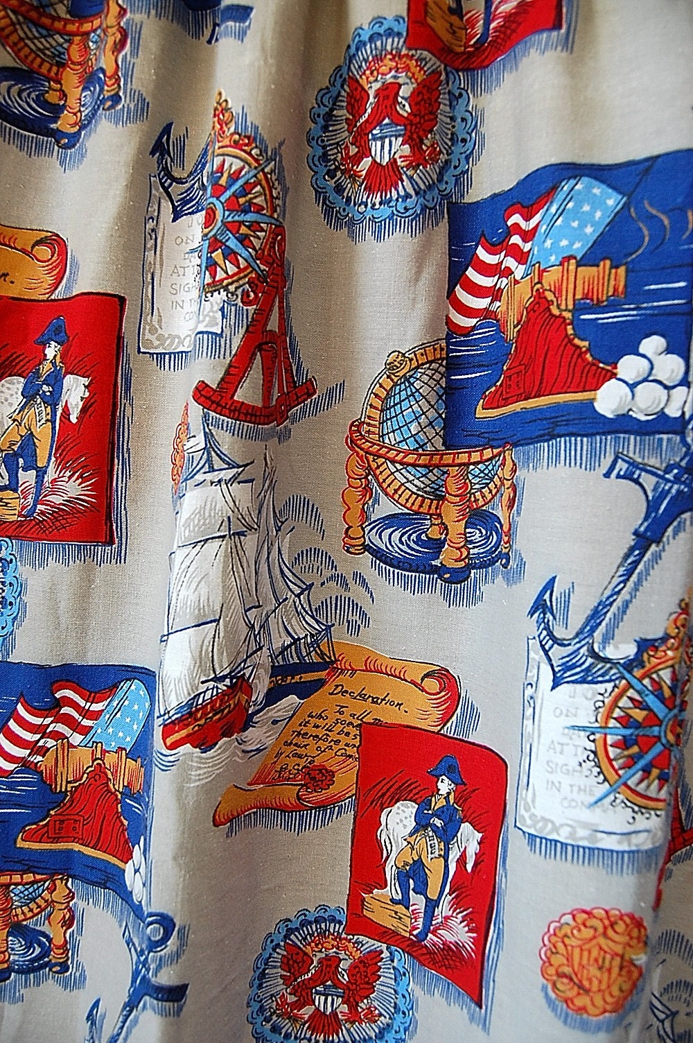 Vintage Patriotic Liberty Curtains Set American By Sacklunchtime