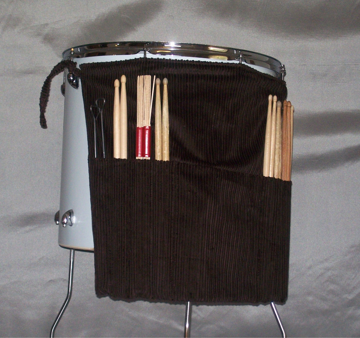 Roll It Ups Drumstick Bag (Number84) Drum Stick Bag Drummer Gift Dark Brown Corduroy