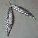 Long Feather Earrings Matte Silver - Memorial Day Sale