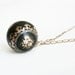 Victorian Pique Pendant Antique Inlaid Delicate Real Gold Silver Tortoiseshell English Black Vintage Rare Collectible Flowers Fine Necklace