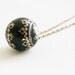 Victorian Pique Pendant Antique Inlaid Delicate Real Gold Silver Tortoiseshell English Black Vintage Rare Collectible Flowers Fine Necklace