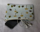 Mushrooms and Snails Zipper Pouch