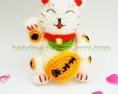 Maneki Neko Lucky Cat Amigurumi PDF Crochet Pattern