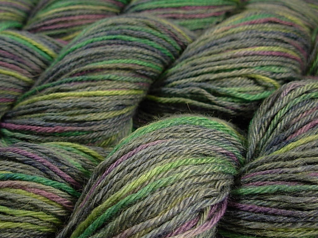 DK Weight Baby Alpaca/Silk Yarn - Ink Multi - Hand Dyed Yarn, Knitting Supplies