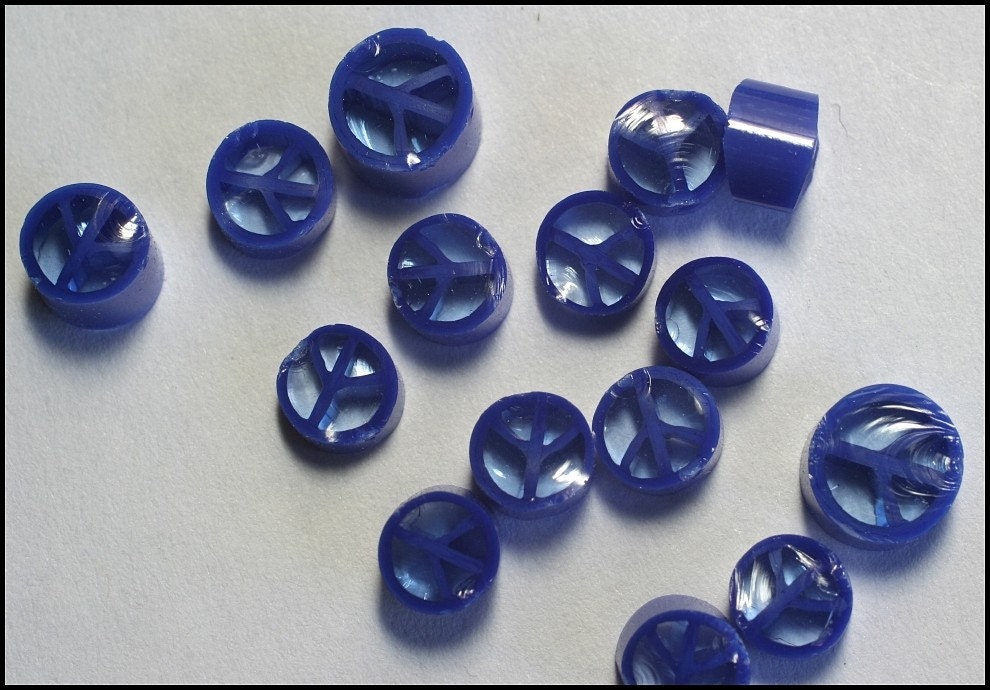 Murrini Peace sign Blue on Blue -SRA-