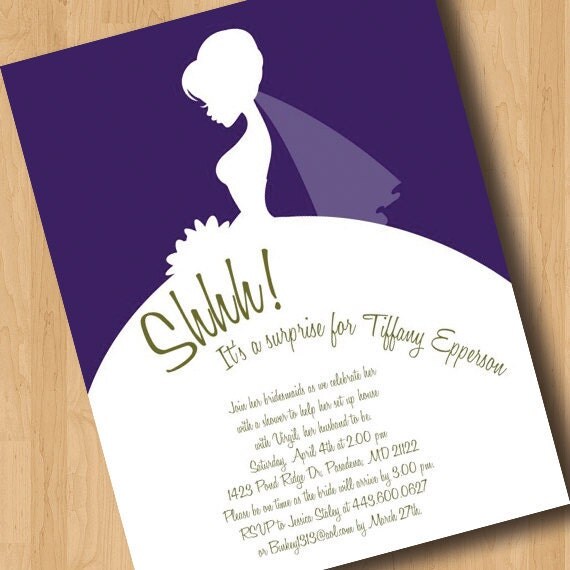 Beautiful Bride - Bridal Shower Invitation - Digital Design Il_570xn
