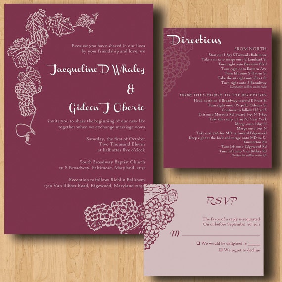 Wine & Vine Wedding Invitations Il_570xn