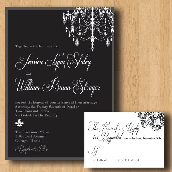 Chandeliers Wedding Invitation Suite Il_570xn