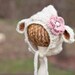 Lamb Bonnet Crochet Baby Hat - Gender Neutral - Crochet Photography Prop - Size Newborn