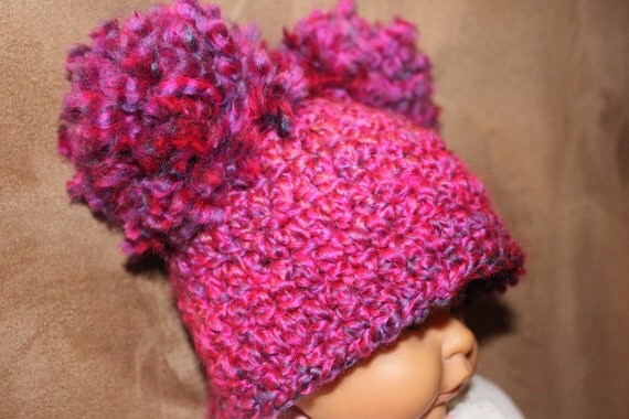 Double PomPom Hat You choose size and color