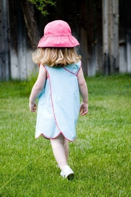 The Pretty Pinafore one piece PDF sewing pattern - see the one minute video tutorial on youtube